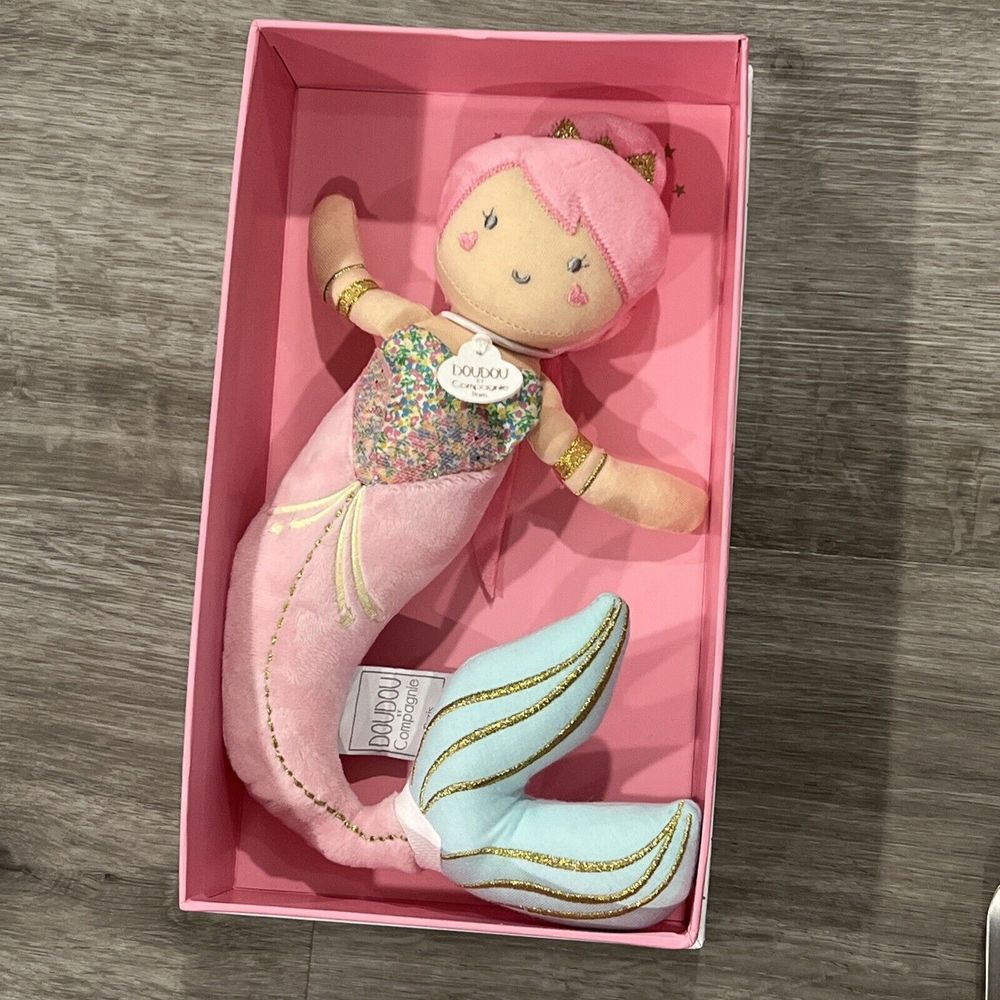 Doudou et Compagnie Alizée Demoiselle Mermaid  Baby Cloth Doll Plush Toy Lovey